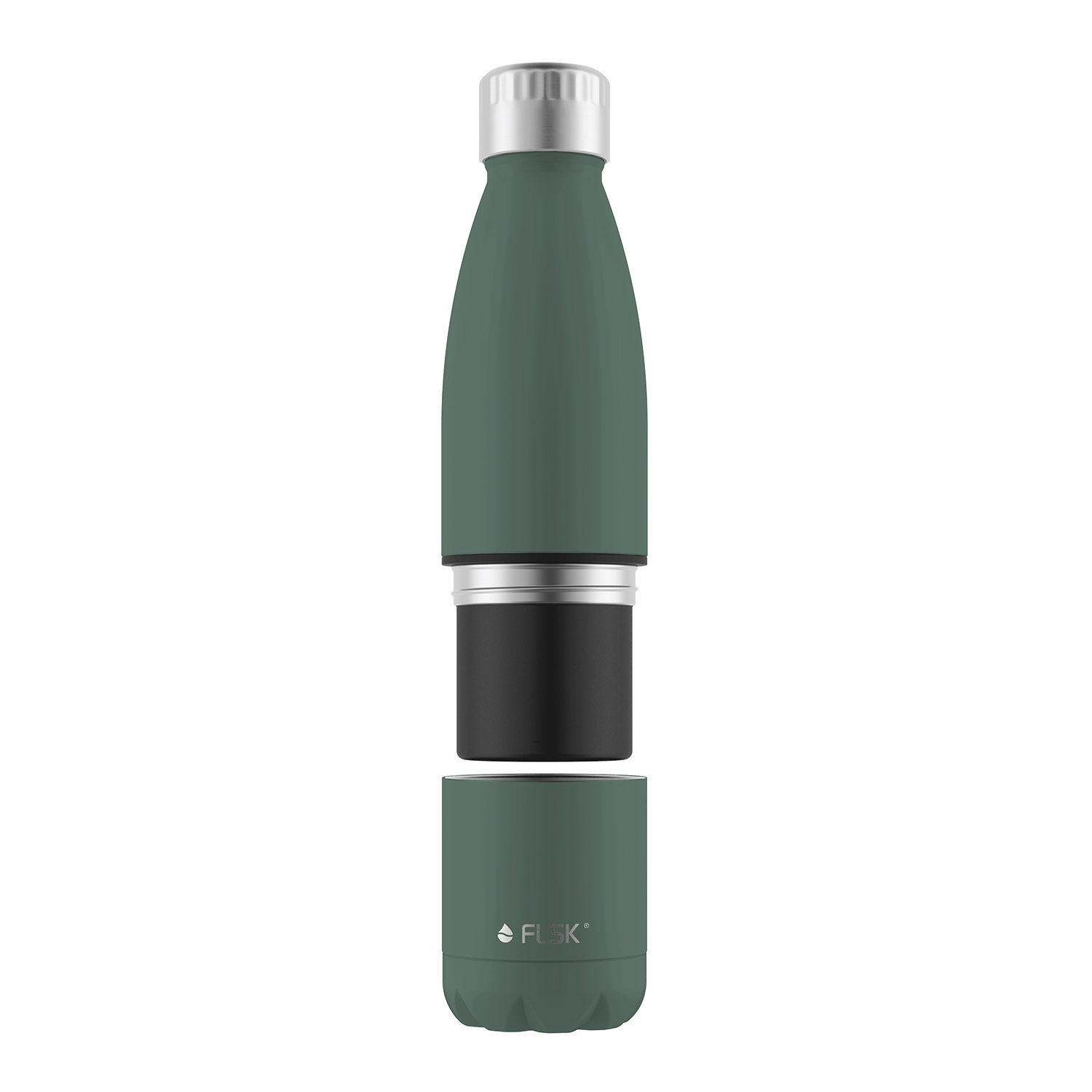 FLSK Trinkflasche mit Becher 700ml ridge green