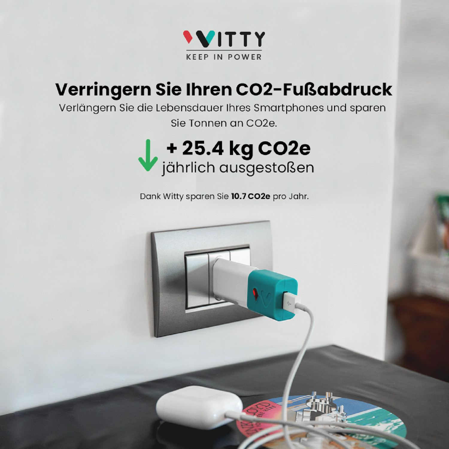 WITTY Power Akku Schoner mit 2 Adaptern schwarz