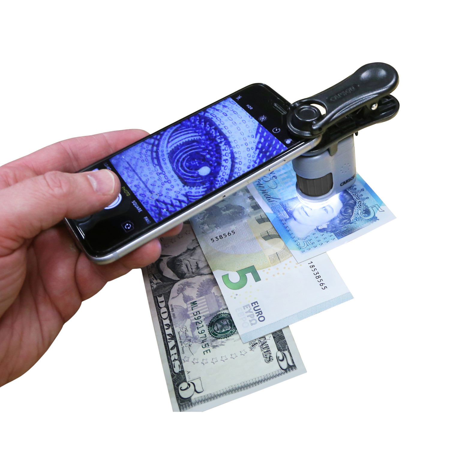 Carson MicroMini HookUpz 20x LED/UV Taschenmikro