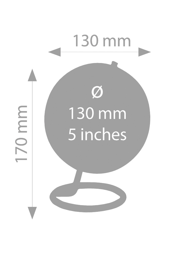 GALILEI - Tischglobus 13cm, Physical 1 / silbern