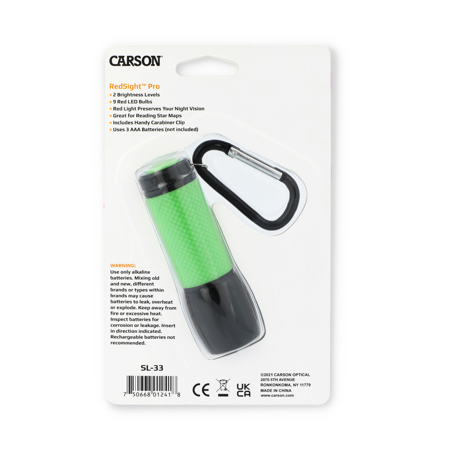 Carson RedSight Pro Rotlicht-LED Taschenlampe