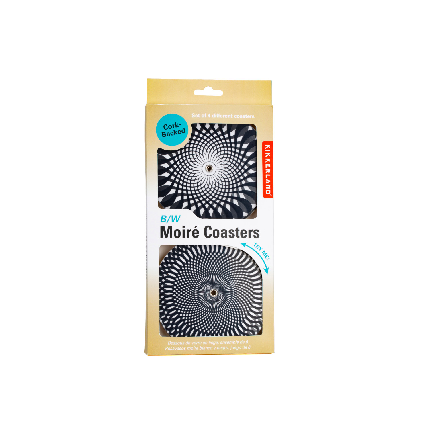 Black and White Moire 3D-Coasters