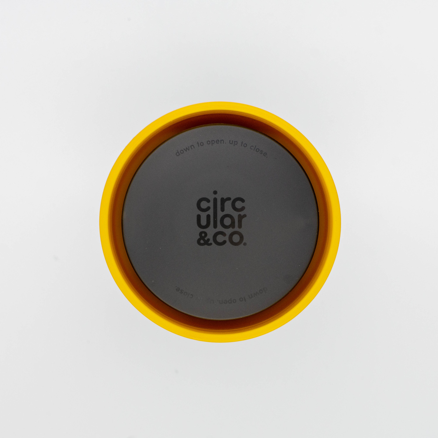 Circular Cup Large - Black & Electric Mustard