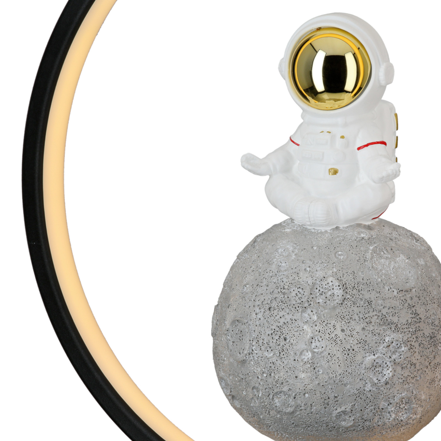 Tischleuchte (LED), rund, Juno, Astronautenmotiv