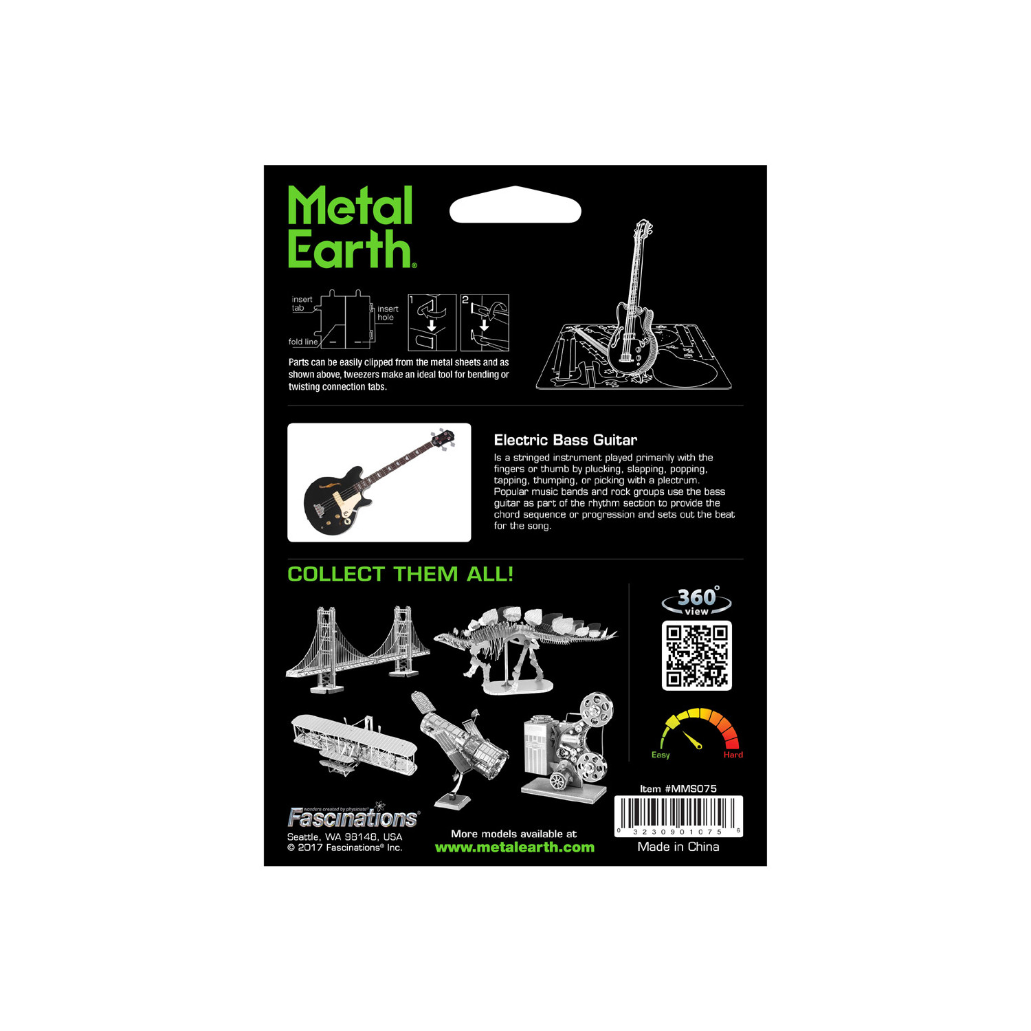 Metal Earth - Electric Bass Guitar 
