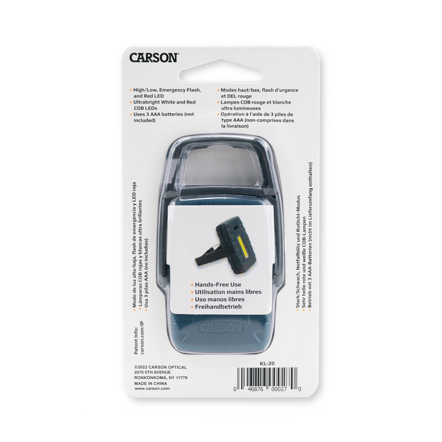 Carson Weiß-/Rotlicht COB LED Taschenlampe