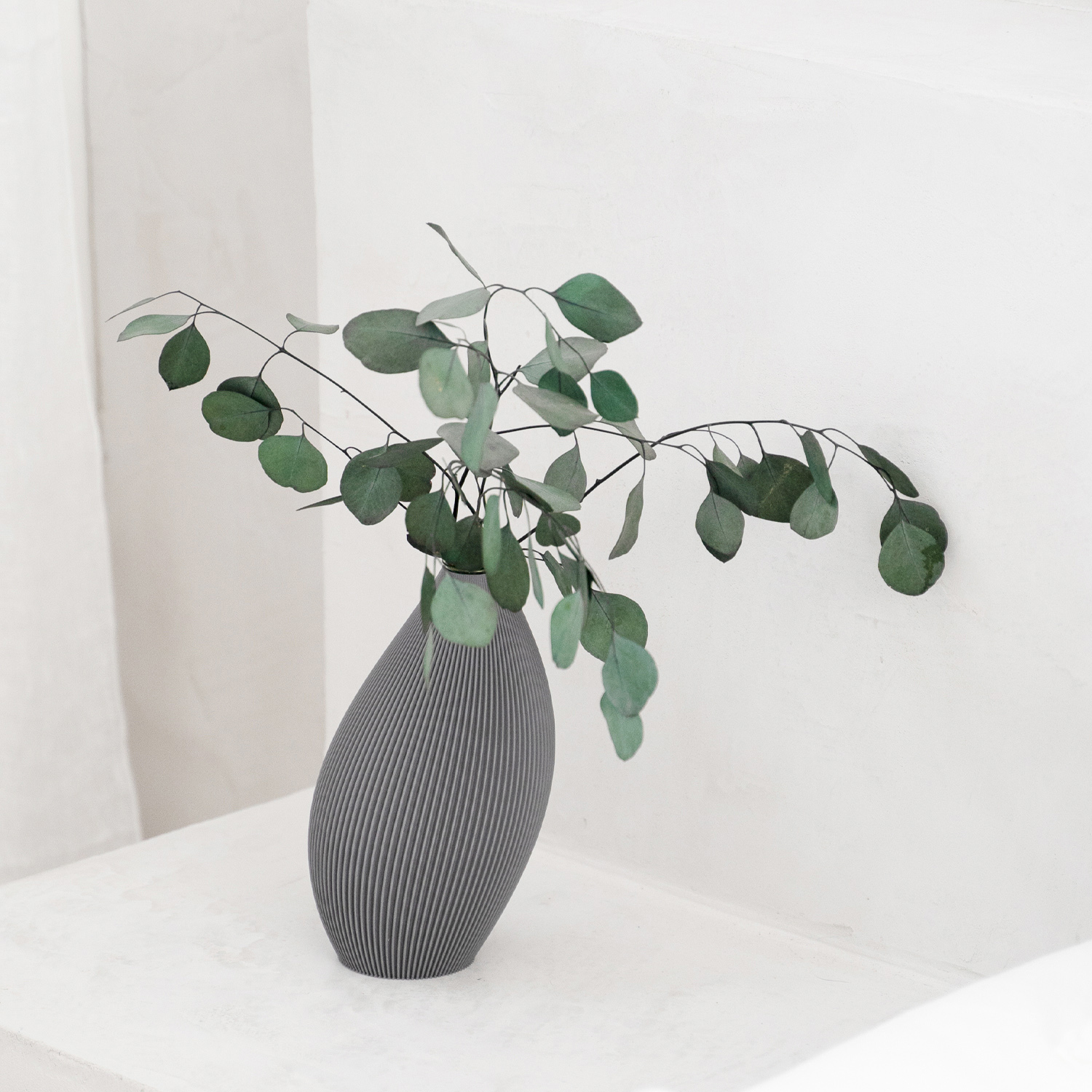 Tischvase BENT - 3D Druck - Steingrau