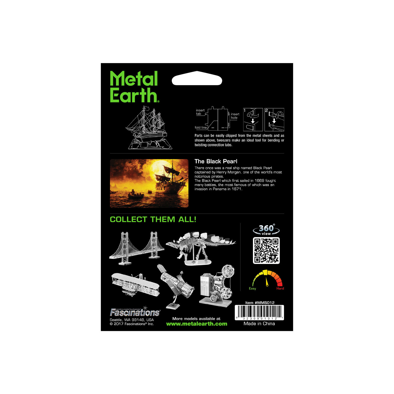 Metal Earth Silver Edition - Black Pearl 