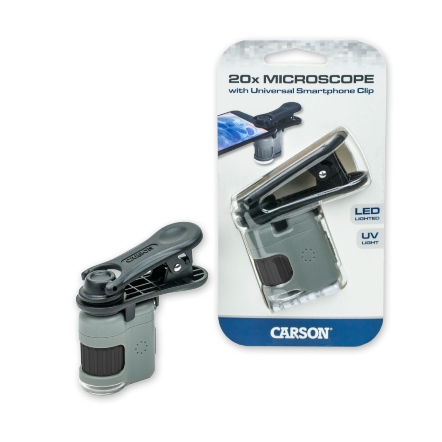 Carson MicroMini HookUpz 20x LED/UV Taschenmikro