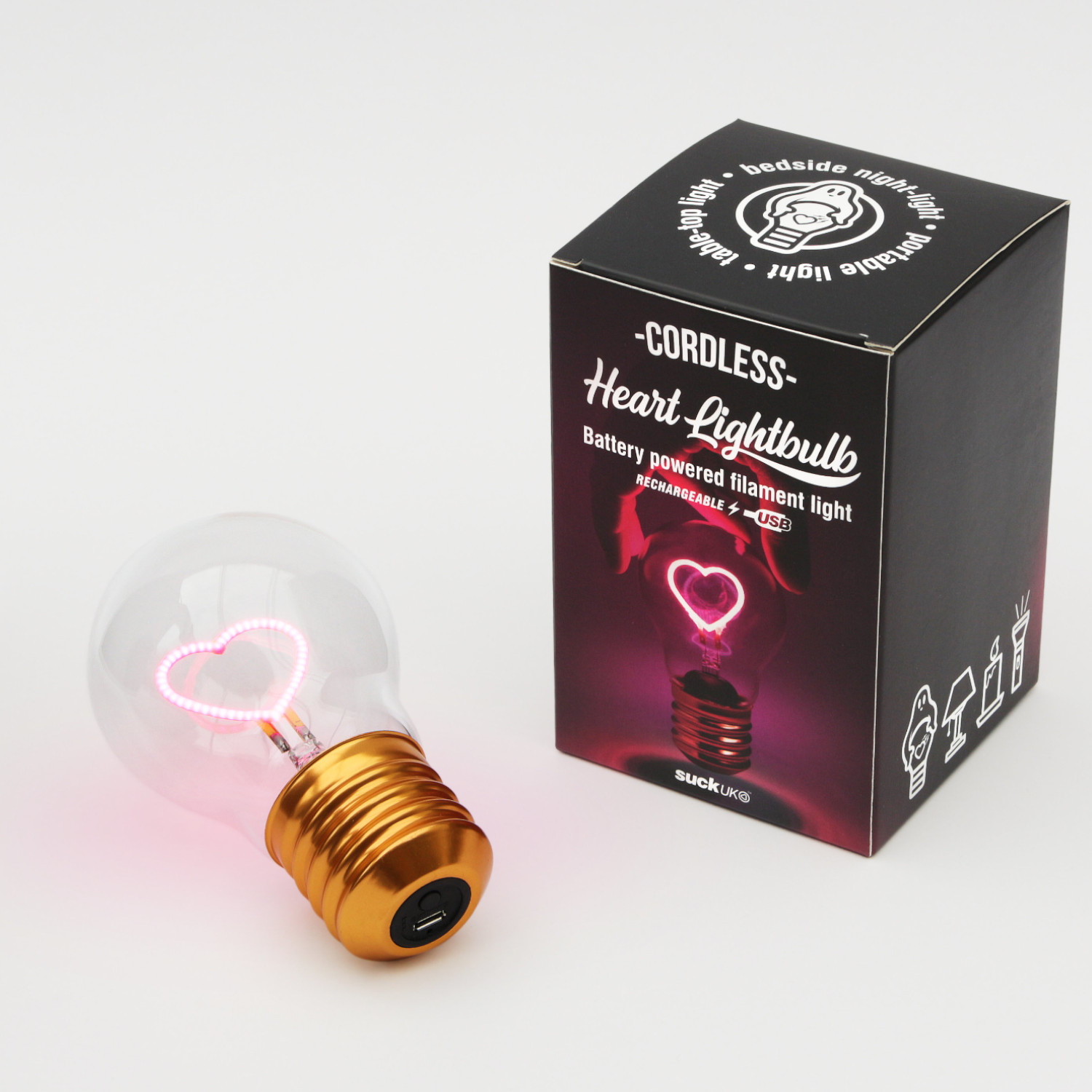 Kabellose LED Glühbirne Herz