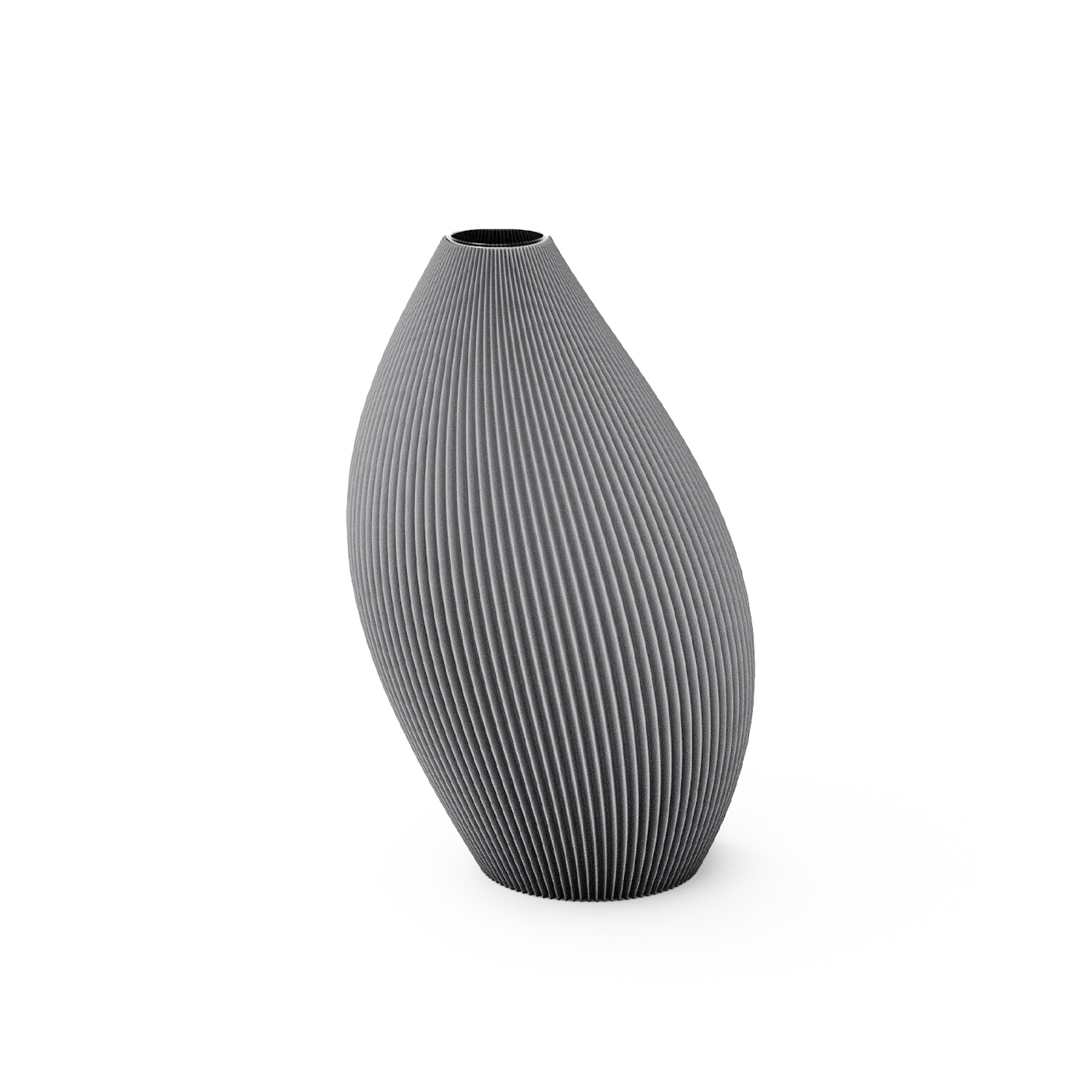 Tischvase BENT - 3D Druck - Steingrau
