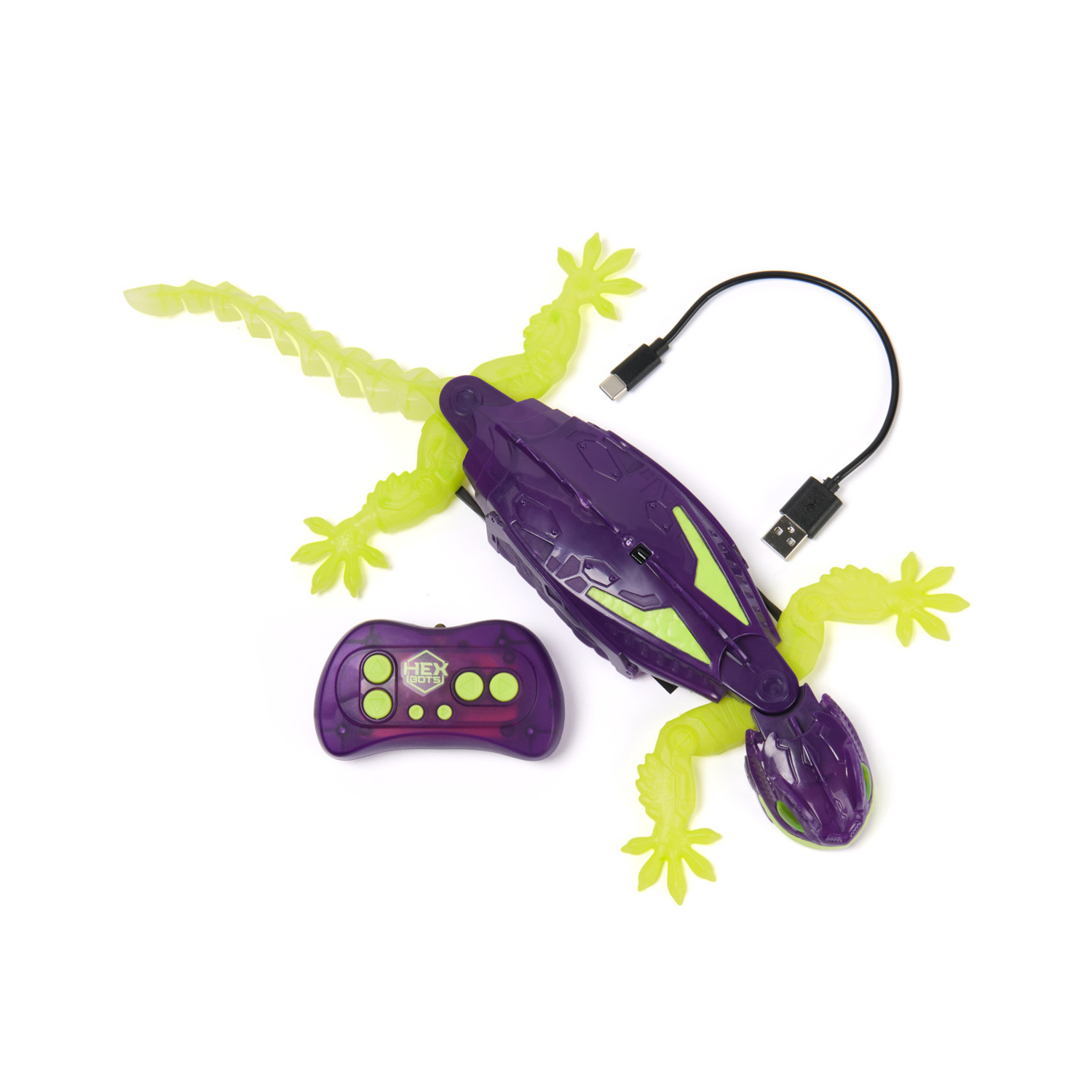 HEX BOTS Wall Crawler Gecko RC - Glow in the Dark