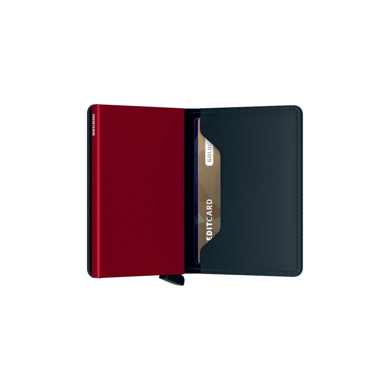 Slimwallet Portmonee - matt schwarz & rot