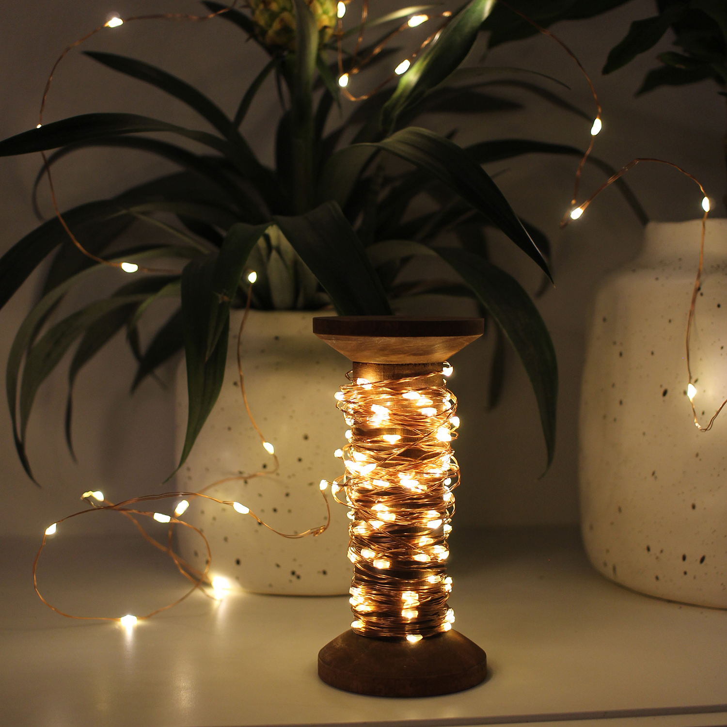Garnspule LED Lichterkette