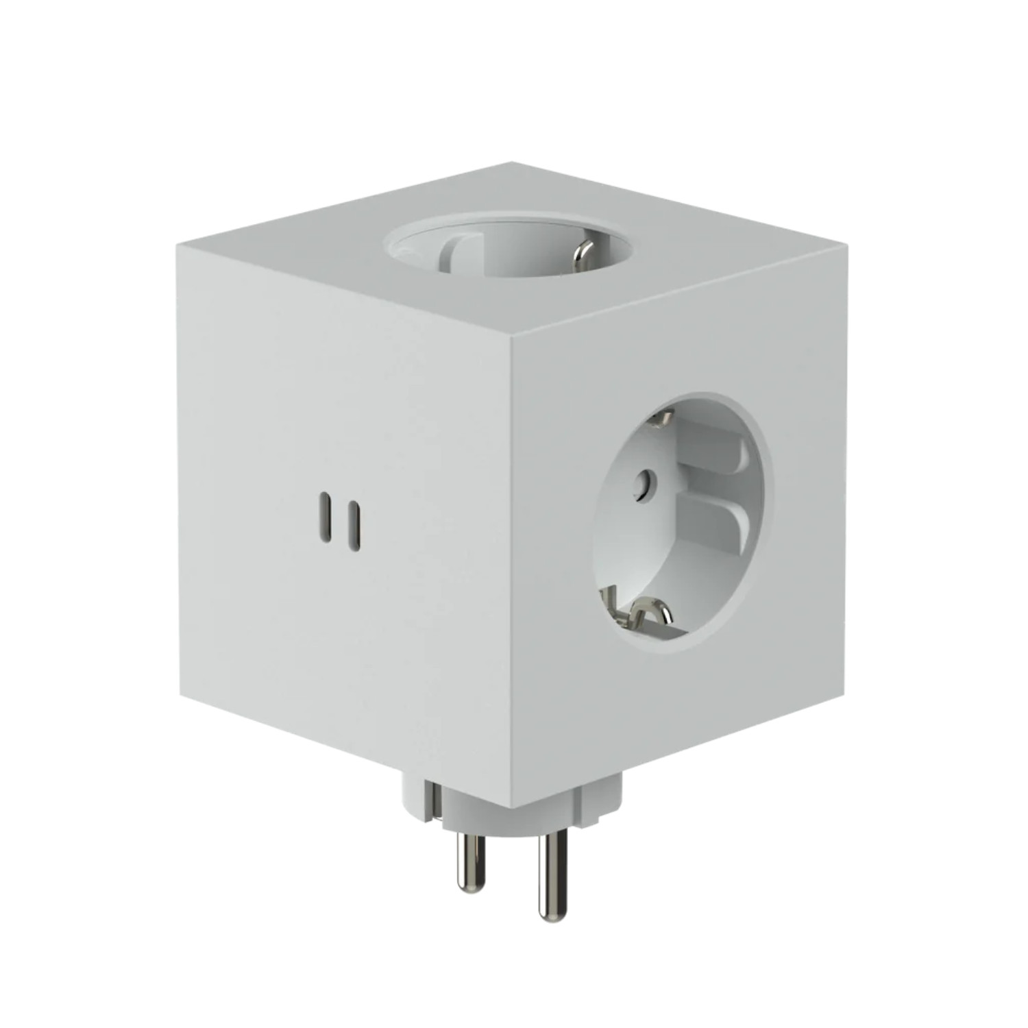 Steckdosenwürfel Square 2 USB & Magnet - Grau