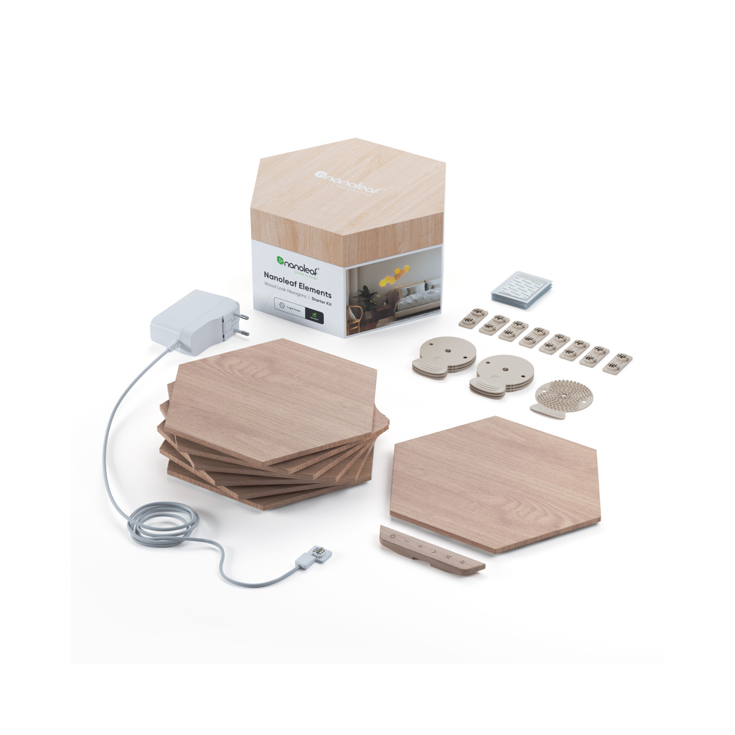 Nanoleaf Elements Wood Look Hexagons Starter Kit