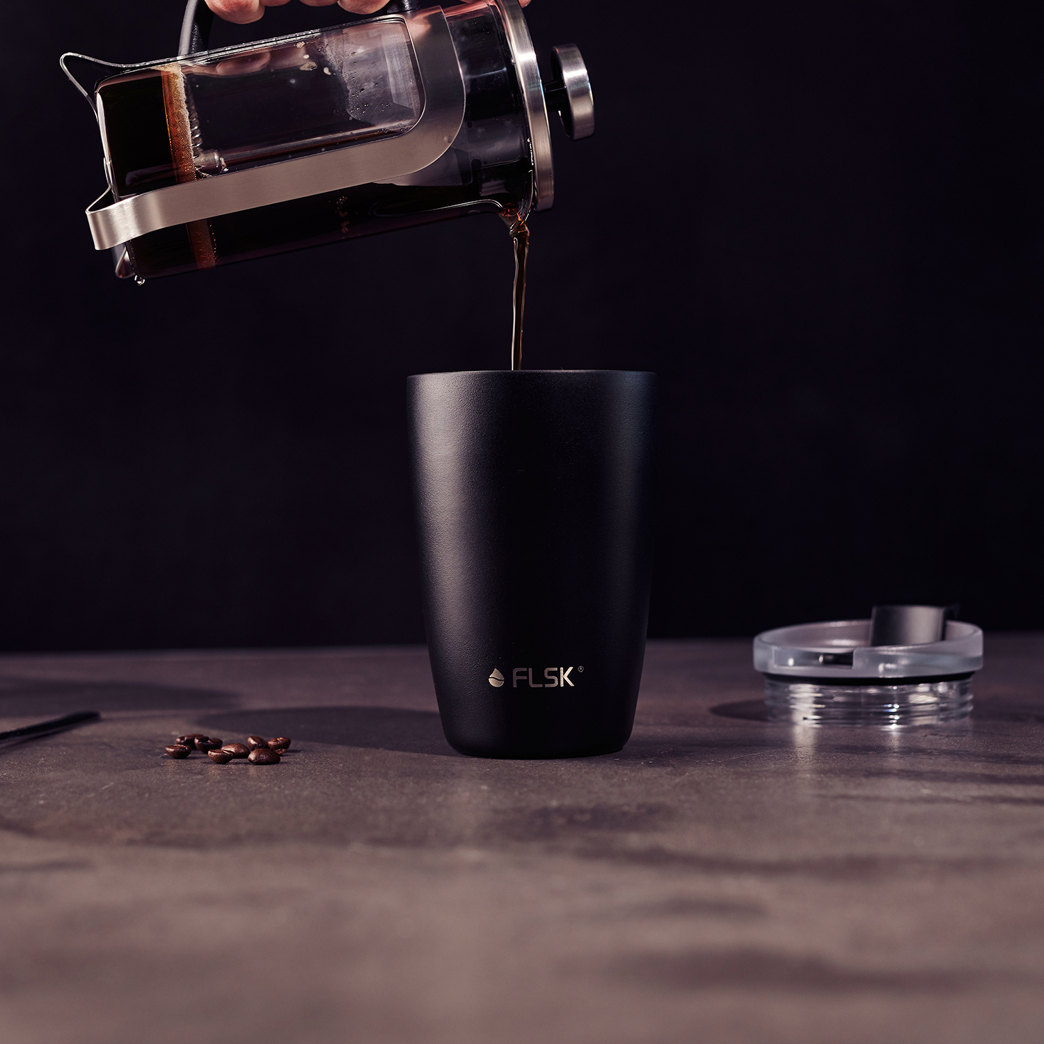 FLSK Kaffebecher 500ml schwarz