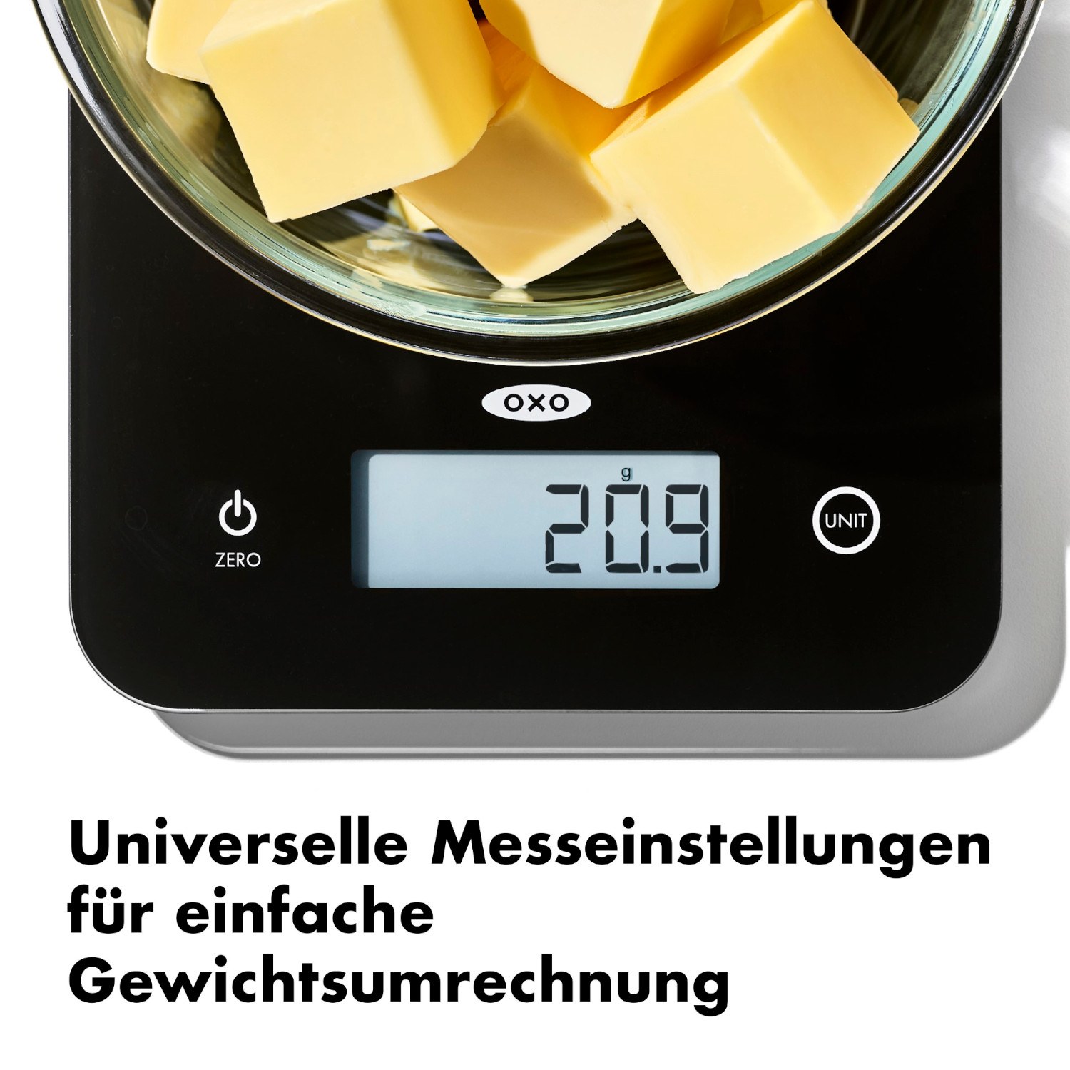 Küchenwaage aus Glas, bis 5kg