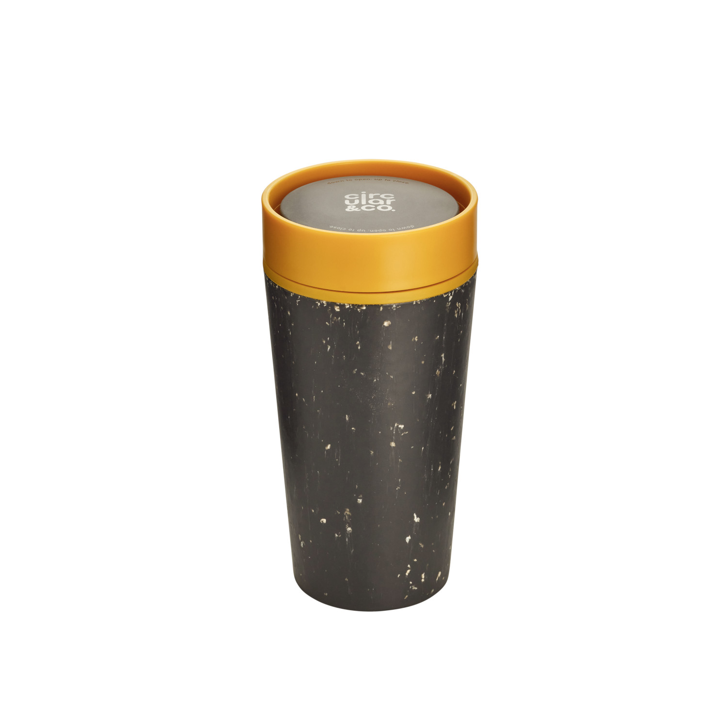 Circular Cup Large - Black & Electric Mustard