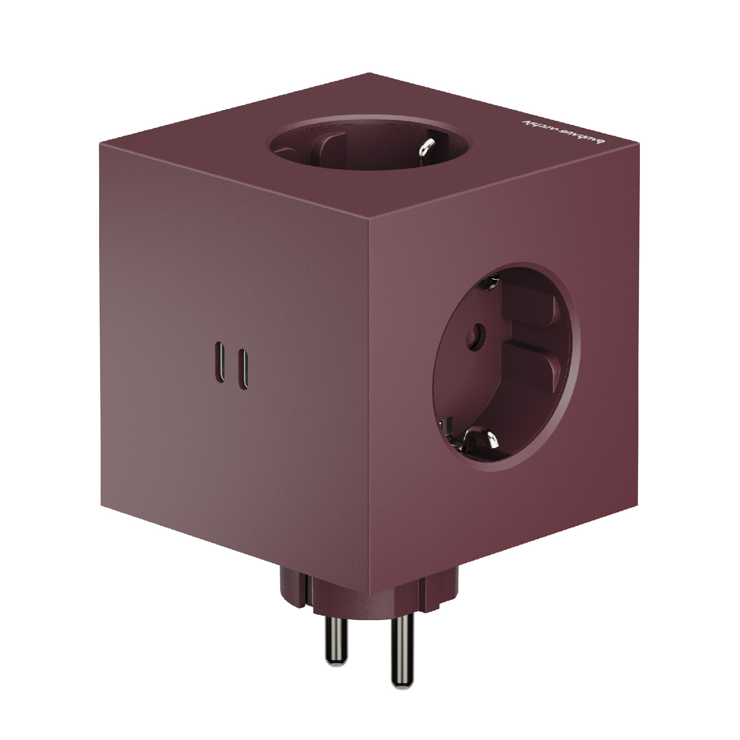 Steckdosenwürfel AVOLT Square 2 Bauhaus - Weinrot