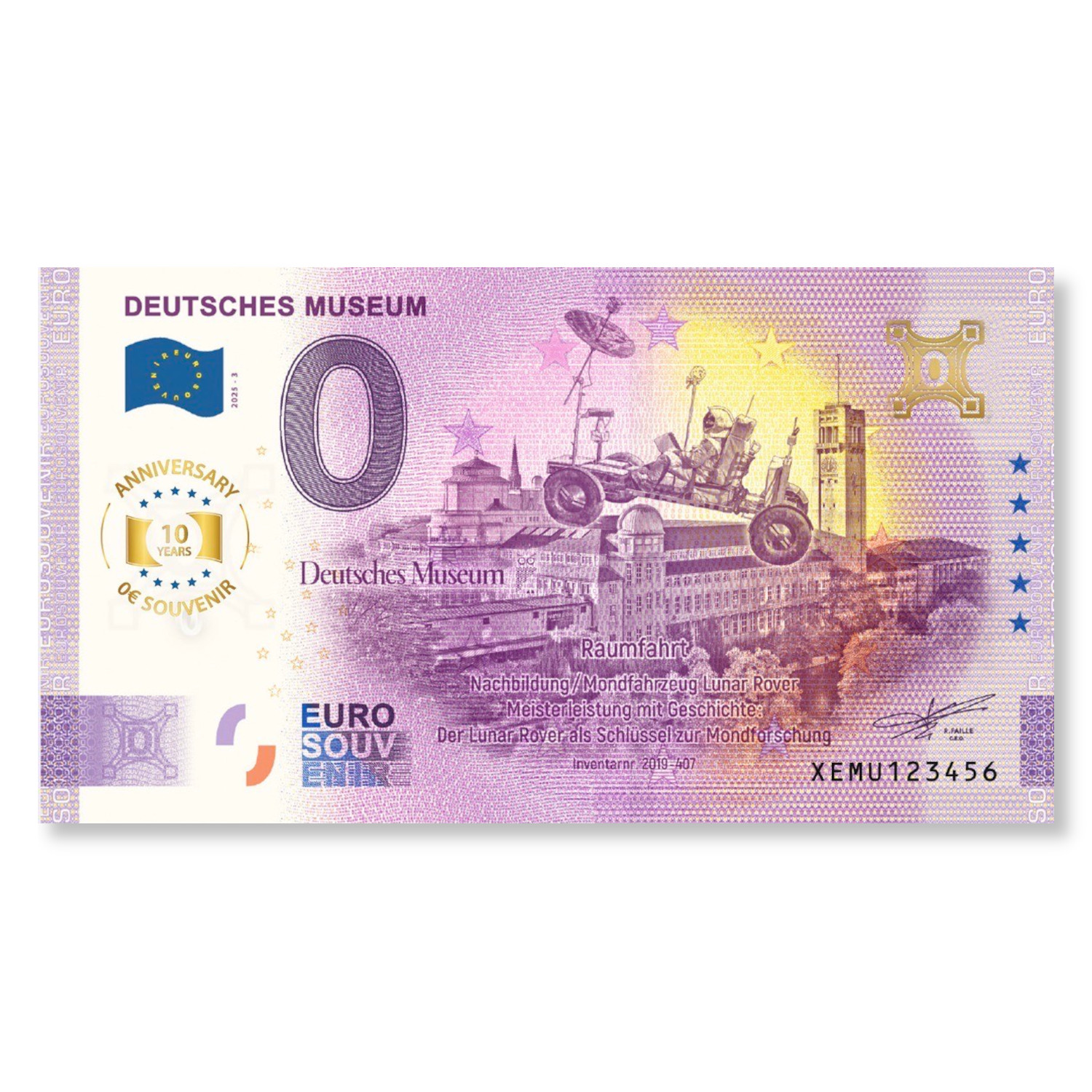 Euroschein Deutsches Museum - LUNAR Rover Jubiläumsedition