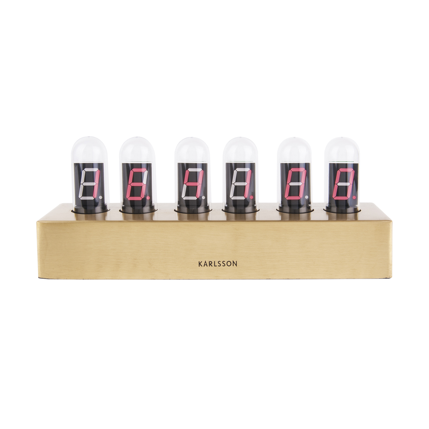 Karlsson Tischuhr Cathode Metall gold
