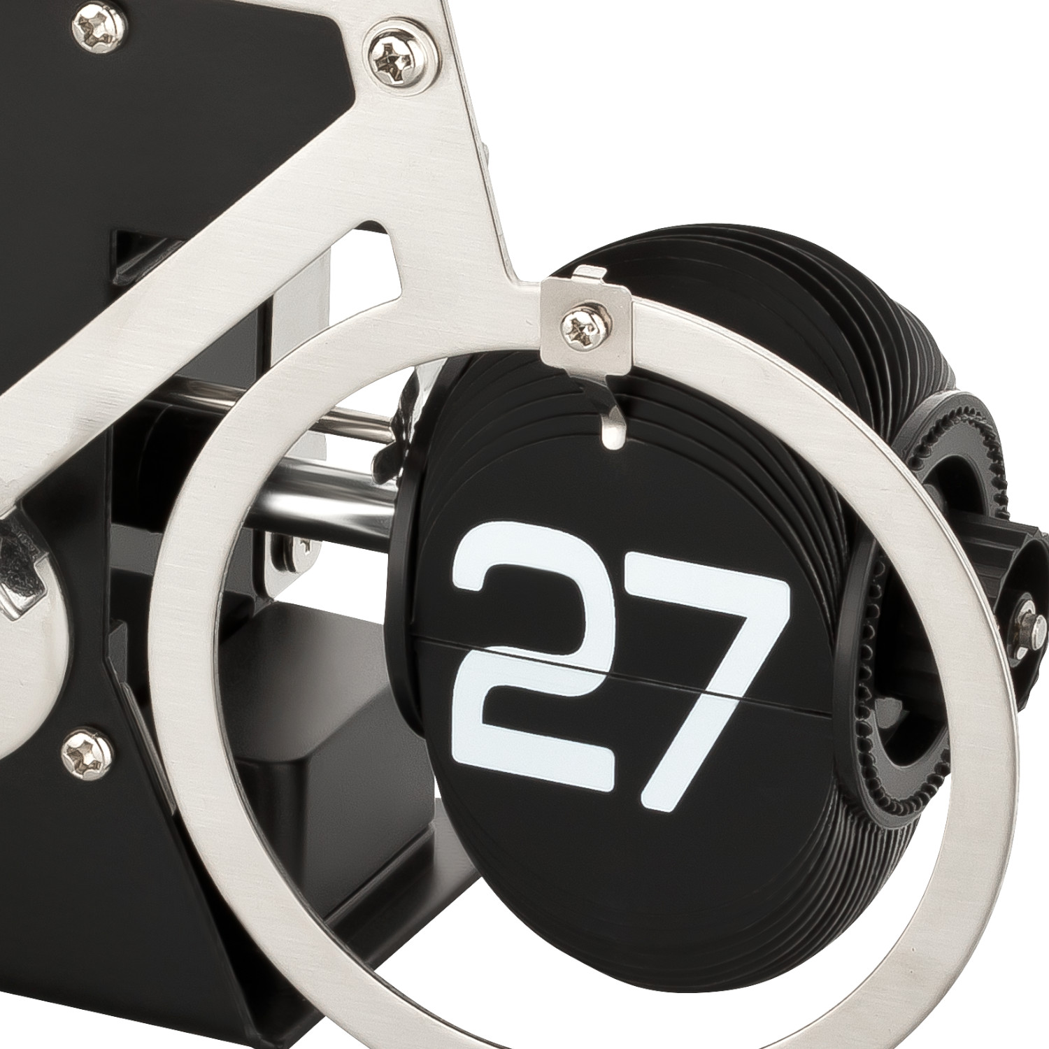 Flip Tischuhr/Wanduhr Fahrrad chrom/schwarz 
