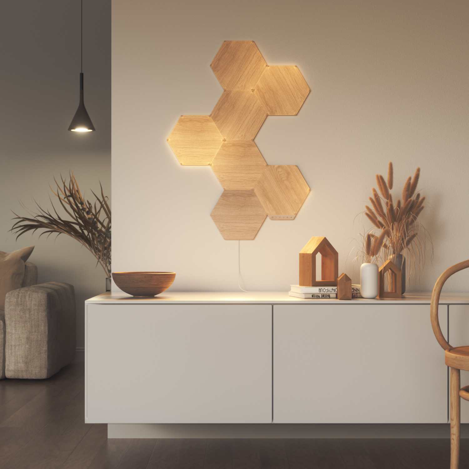 Nanoleaf Elements Wood Look Hexagons Starter Kit