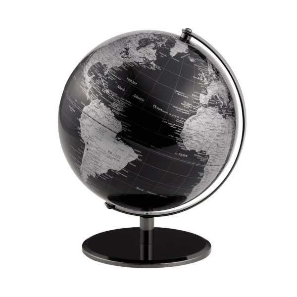 PLANET - Tischglobus 25cm,schw./silbern,gunmetal