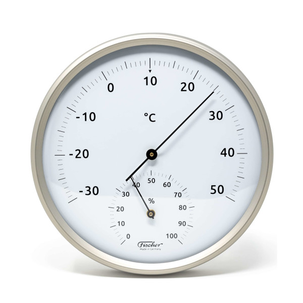 Außenthermometer mit Hygrometer Edelstahl - klar